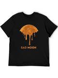 Sad Moon Graphic Tee - Unique Design