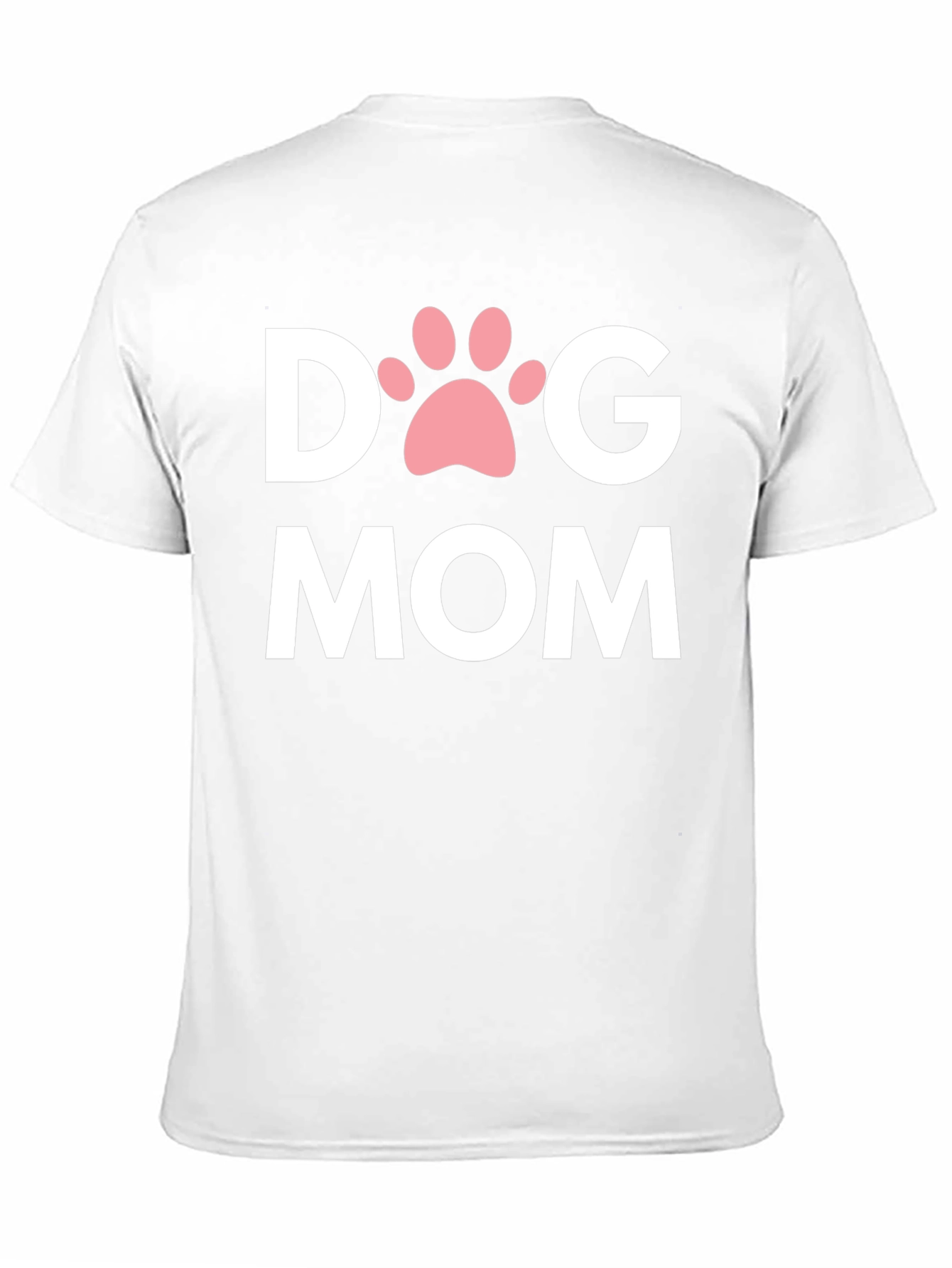 Dog Mom T-Shirt with Paw Print - Black