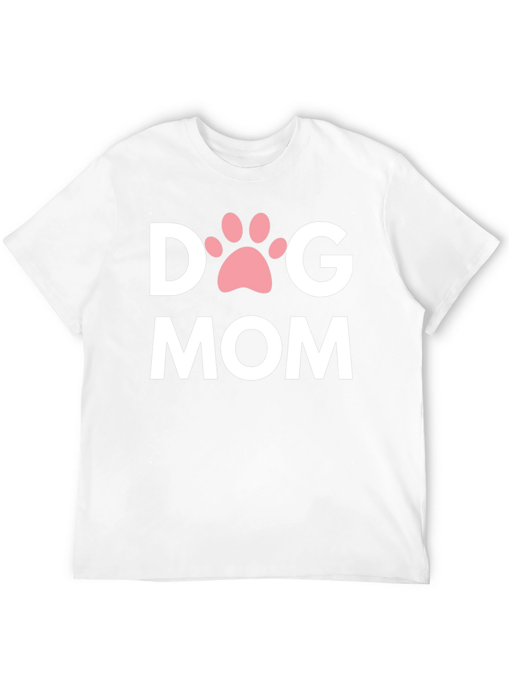 Dog Mom T-Shirt with Paw Print - Black