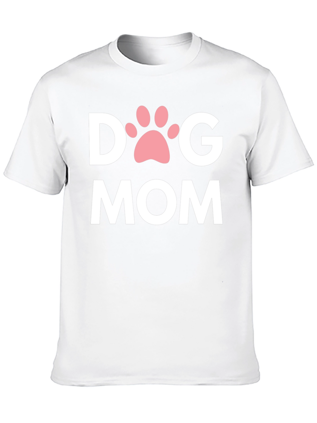 Dog Mom T-Shirt with Paw Print - Black