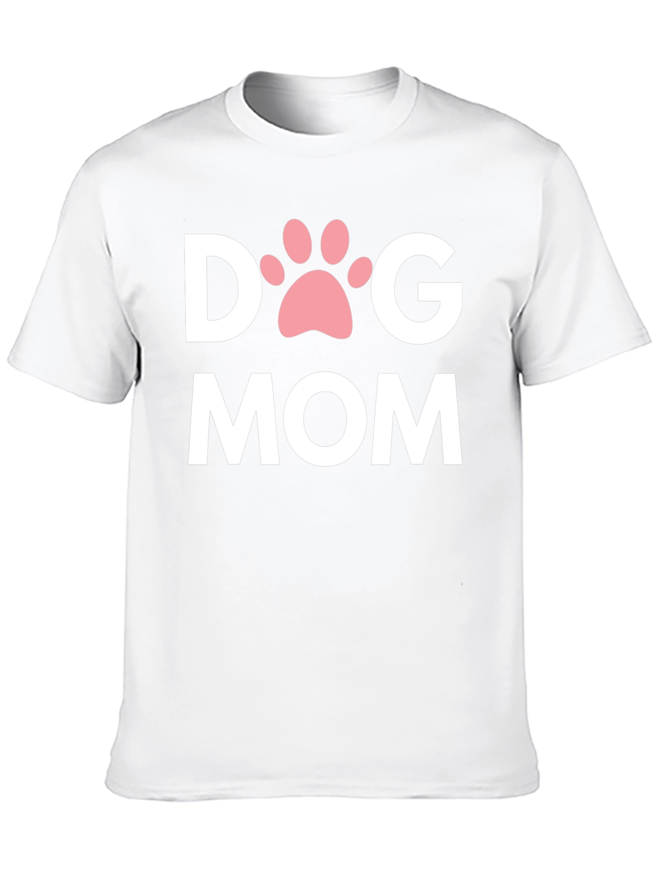 Dog Mom T-Shirt with Paw Print - Black