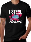 I Steal Hearts Dolphin Graphic Tee - Black