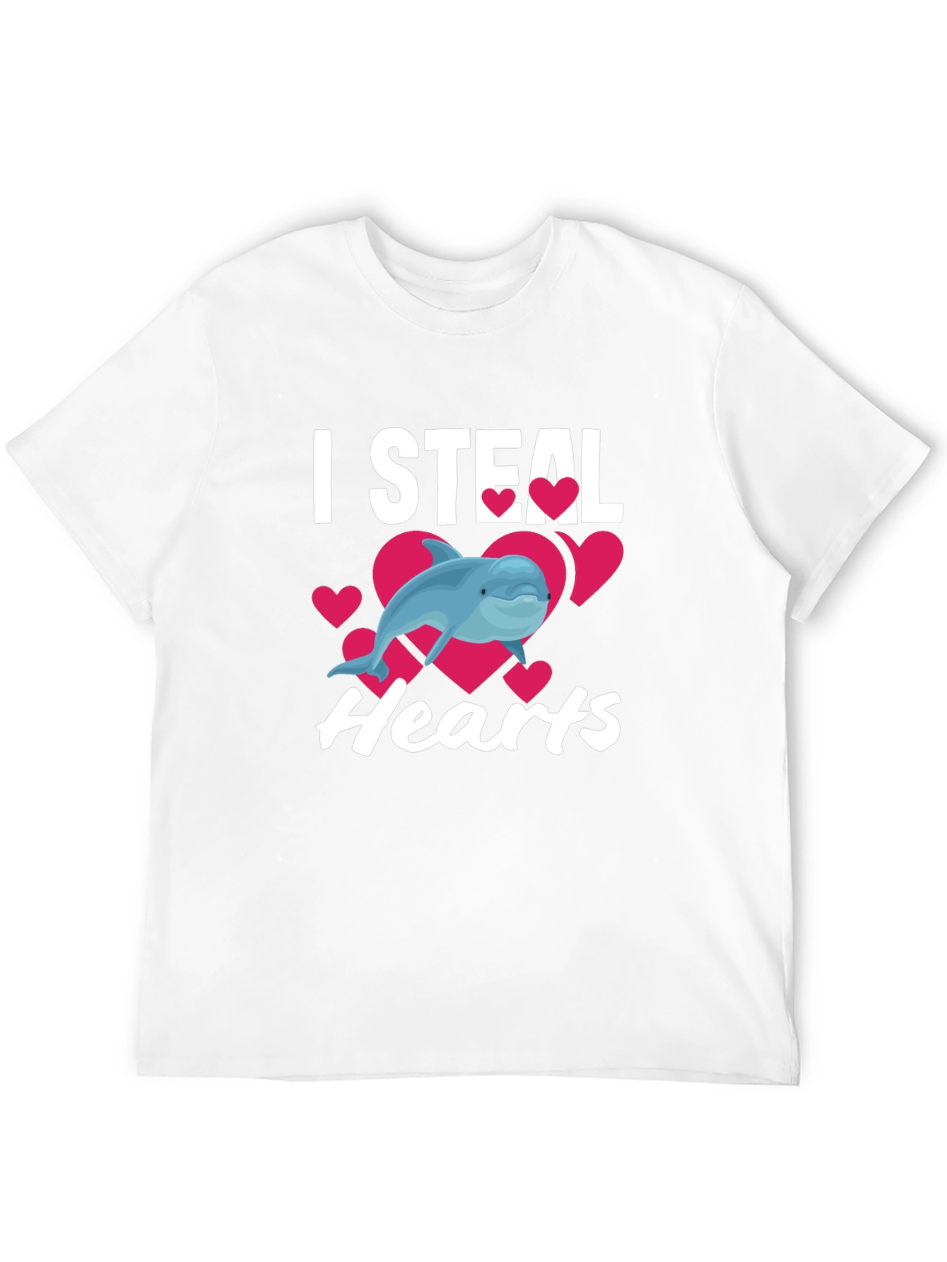 I Steal Hearts Dolphin Graphic Tee - Black