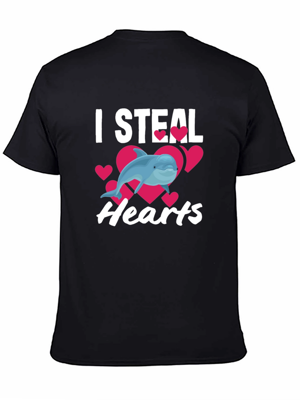 I Steal Hearts Dolphin Graphic Tee - Black
