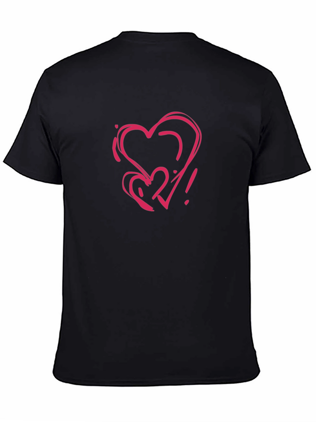 Heart Scribble Graphic Black T-Shirt