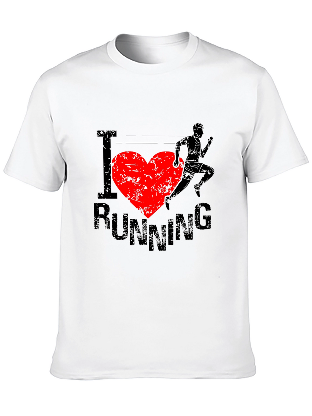 I Heart Running Graphic Tee - Black Cotton T-Shirt