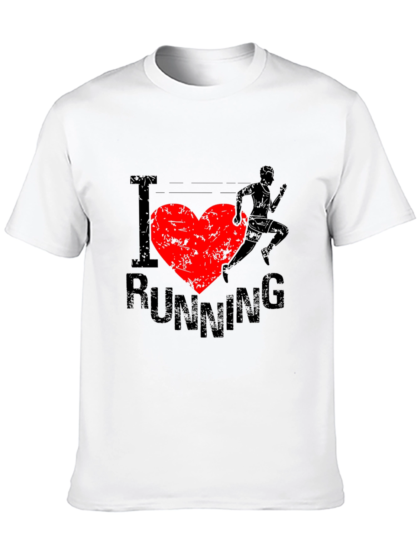 I Heart Running Graphic Tee - Black Cotton T-Shirt
