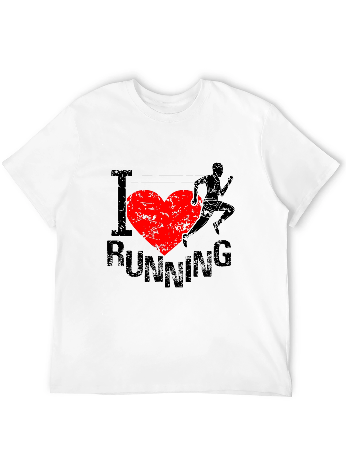 I Heart Running Graphic Tee - Black Cotton T-Shirt