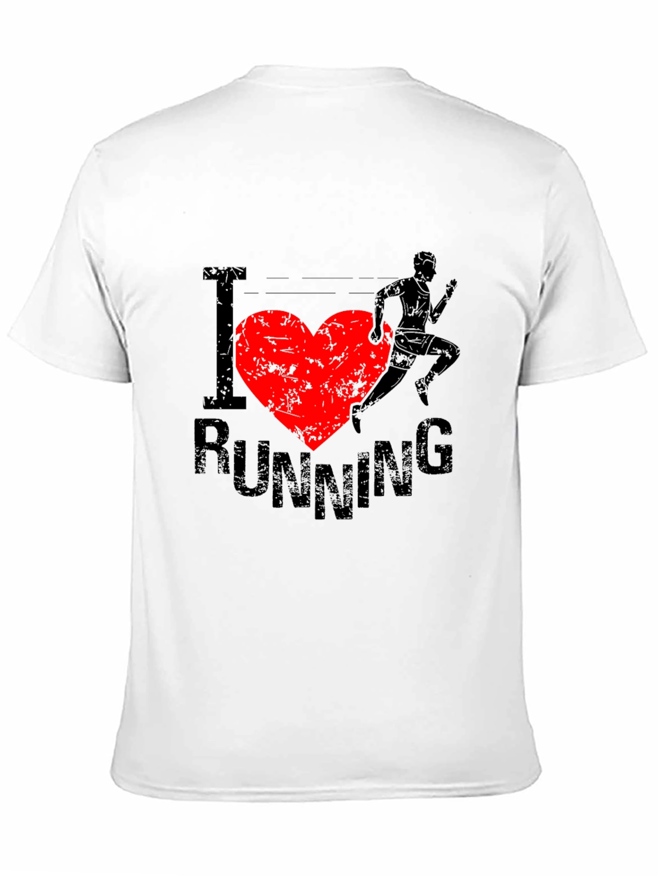 I Heart Running Graphic Tee - Black Cotton T-Shirt