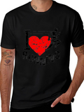 I Heart Running Graphic Tee - Black Cotton T-Shirt