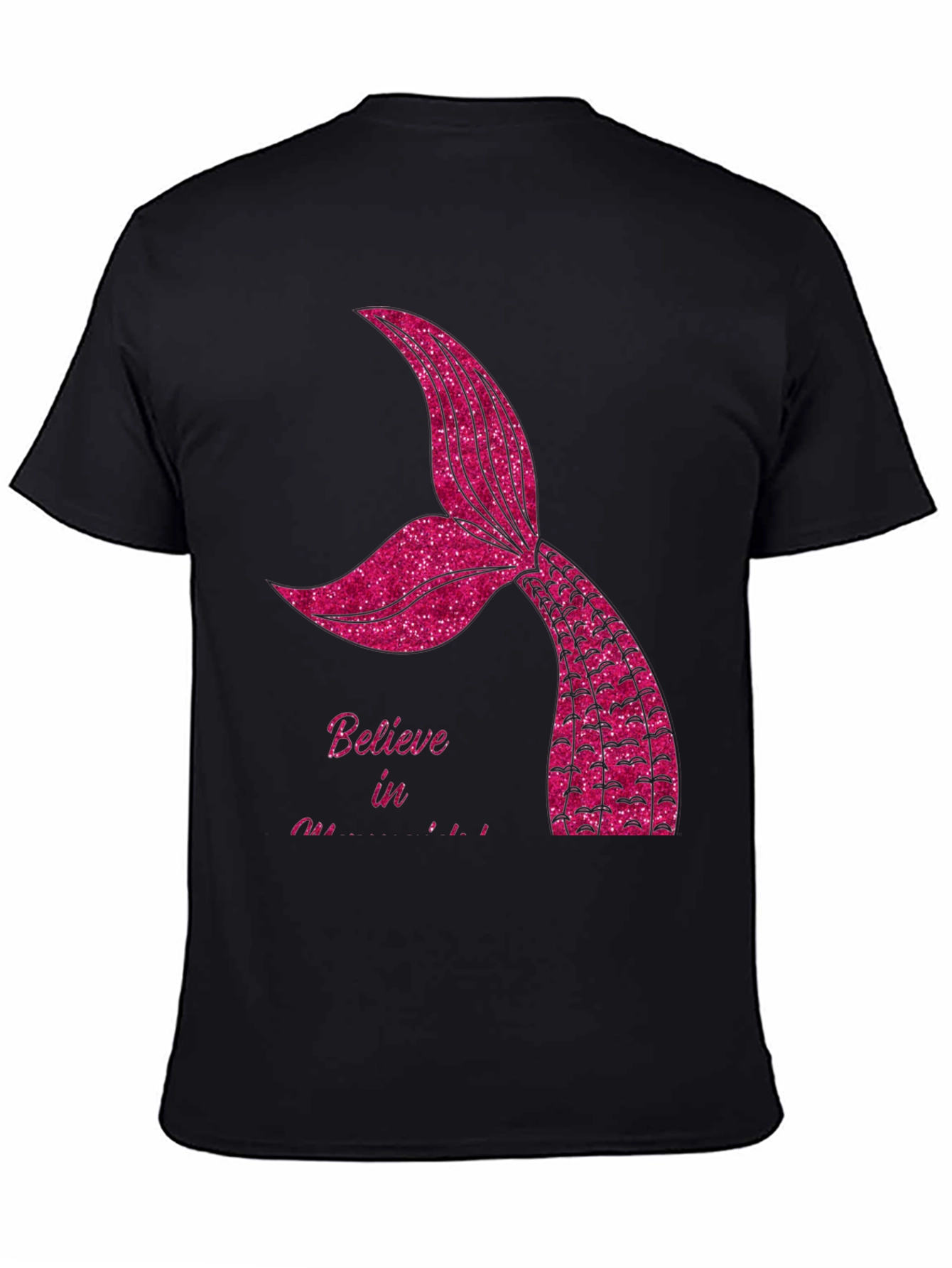 Believe in Mermaids Black T-Shirt