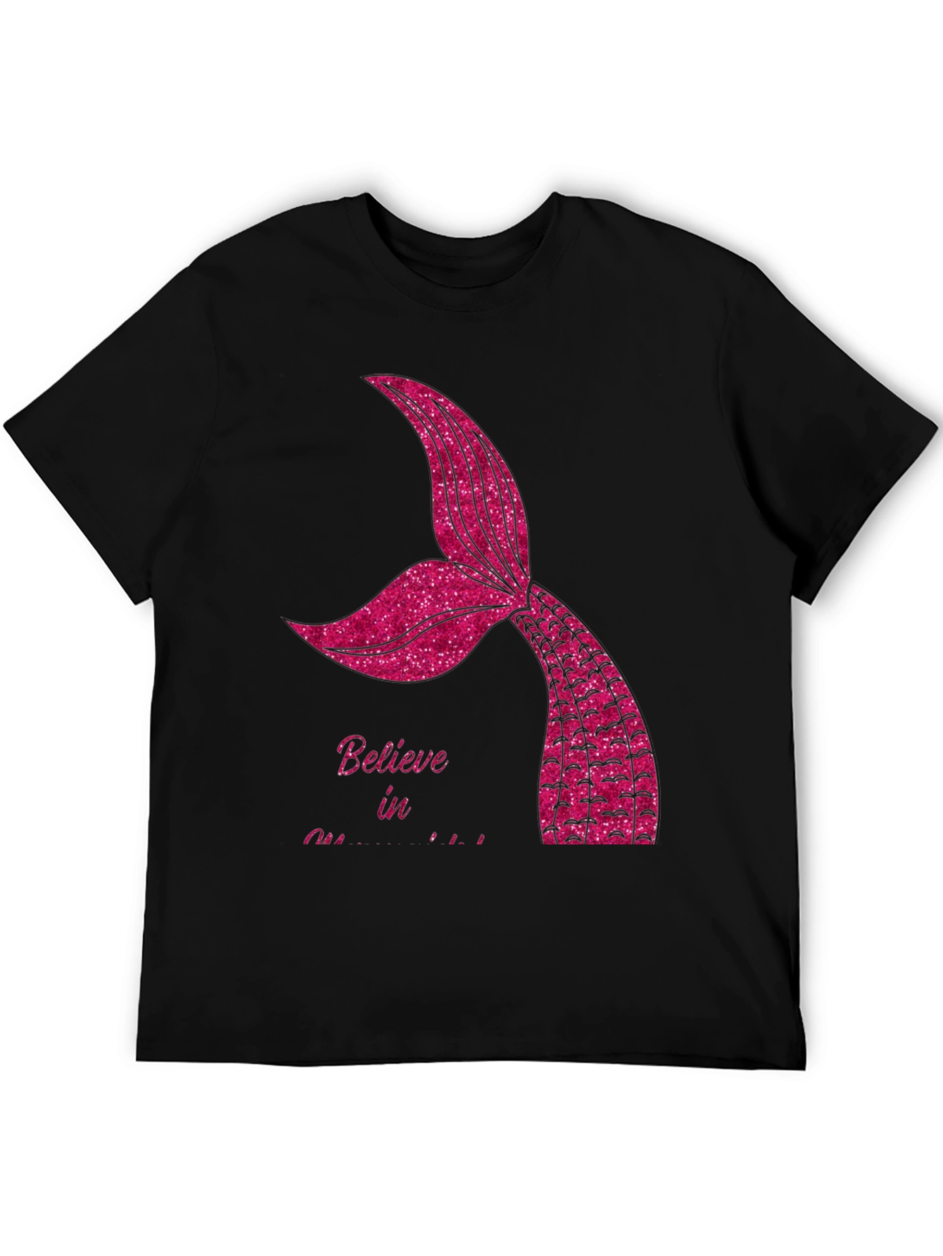 Believe in Mermaids Black T-Shirt