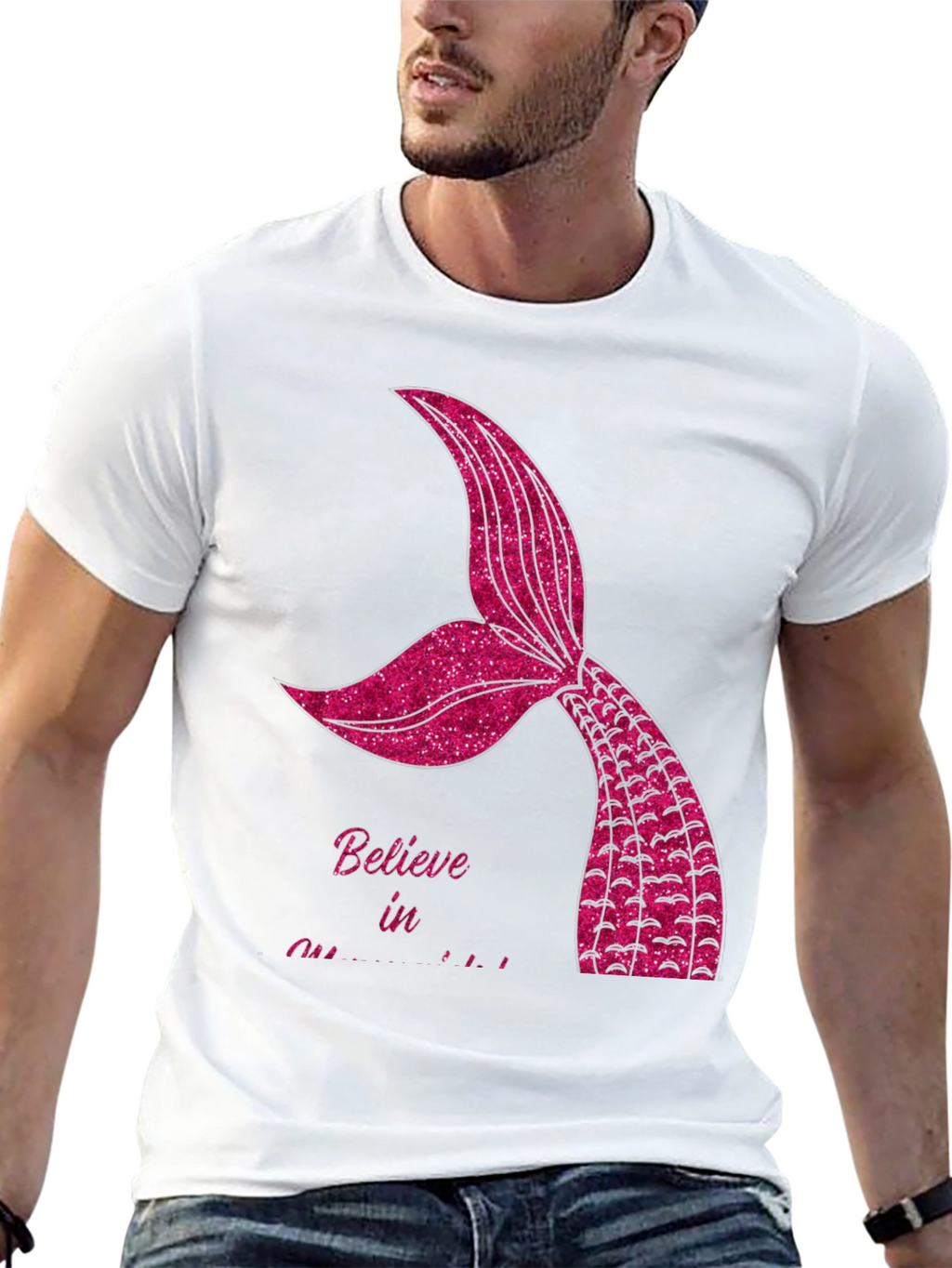 Believe in Mermaids Black T-Shirt