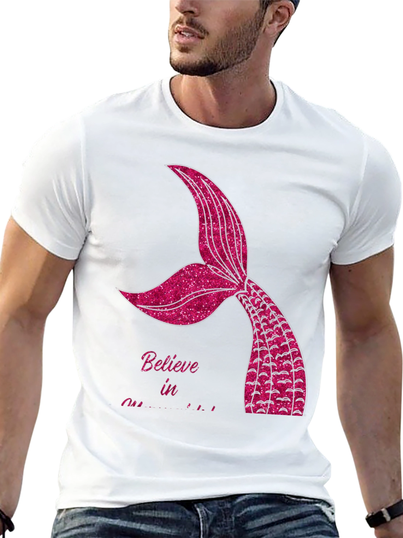 Believe in Mermaids Black T-Shirt