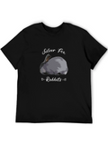 Silver Fox Rabbits Graphic T-Shirt - Black