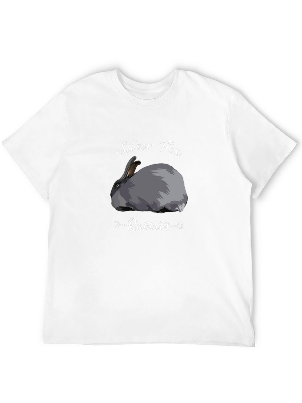 Silver Fox Rabbits Graphic T-Shirt - Black
