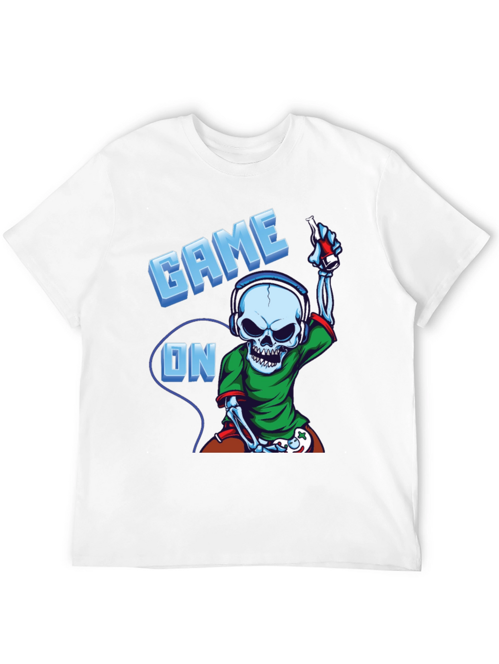 Game On Skeleton Gamer T-Shirt - Black