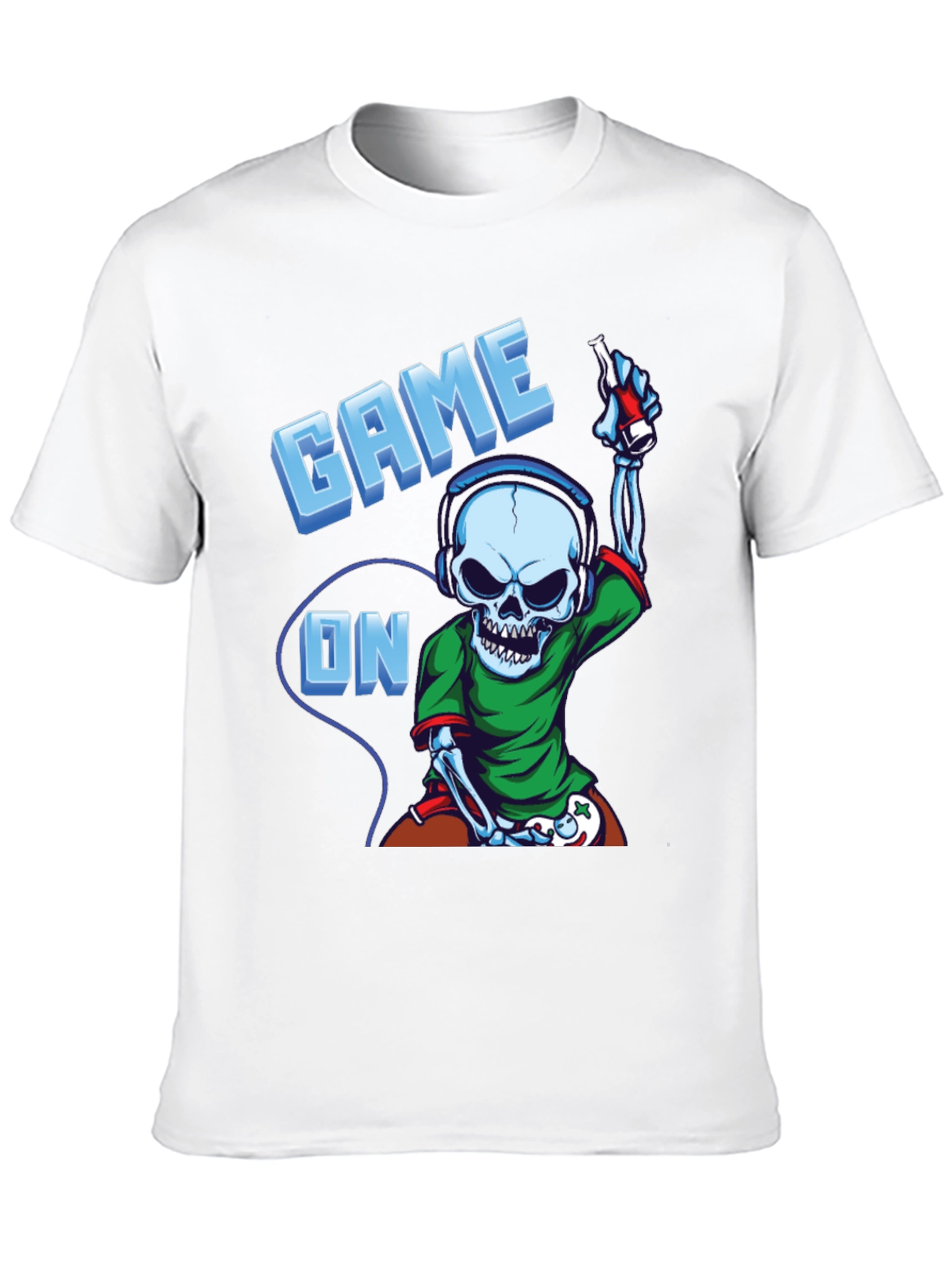 Game On Skeleton Gamer T-Shirt - Black