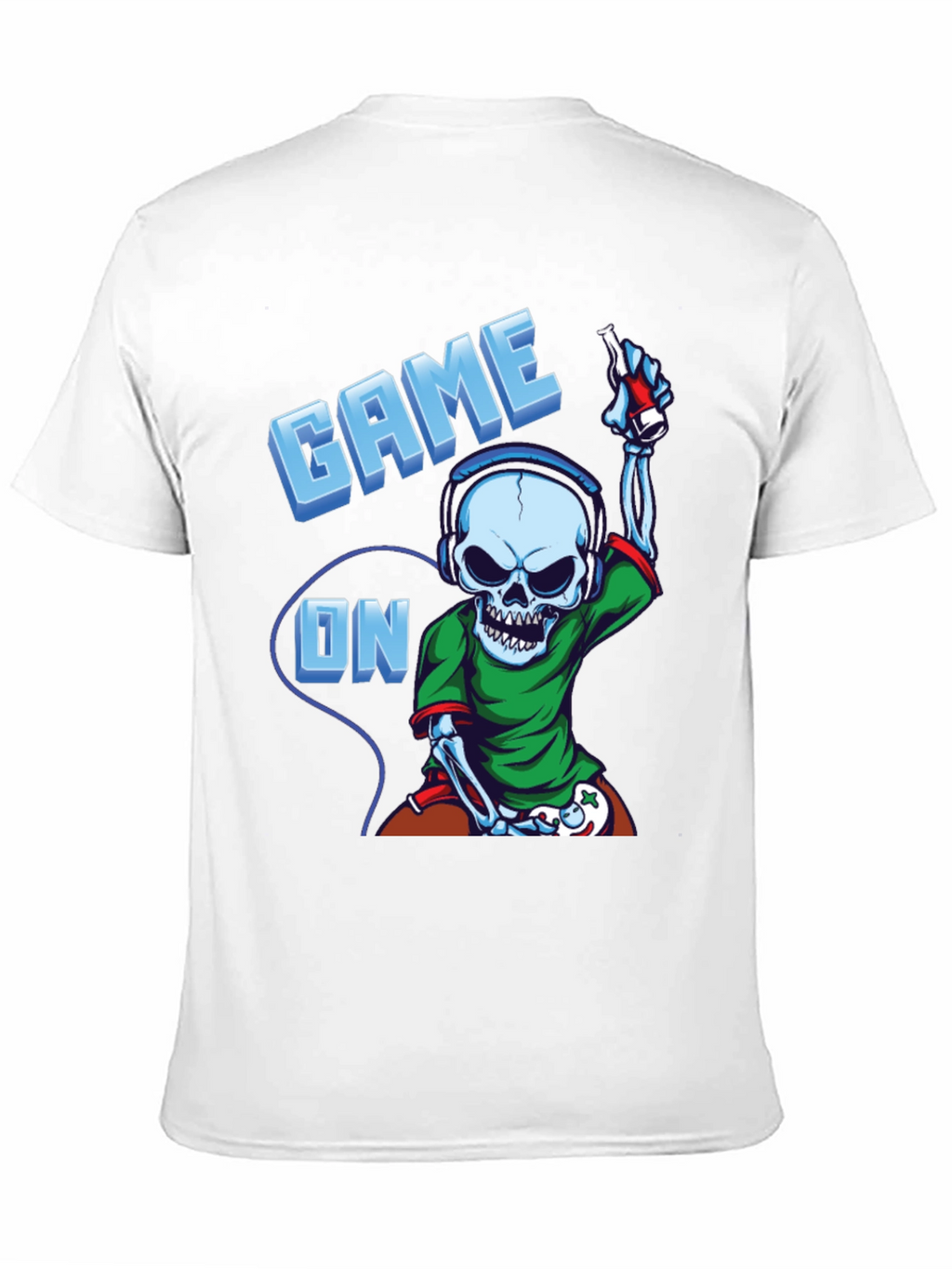 Game On Skeleton Gamer T-Shirt - Black