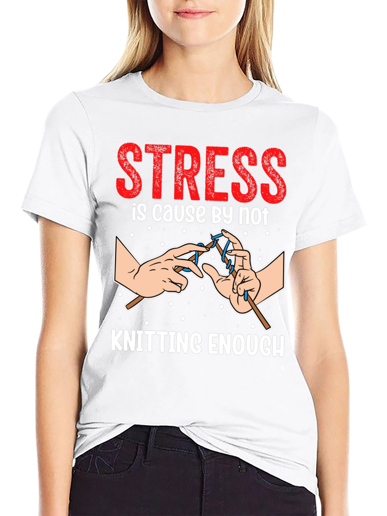 Stress Knitting T-Shirt - Knitters Gift