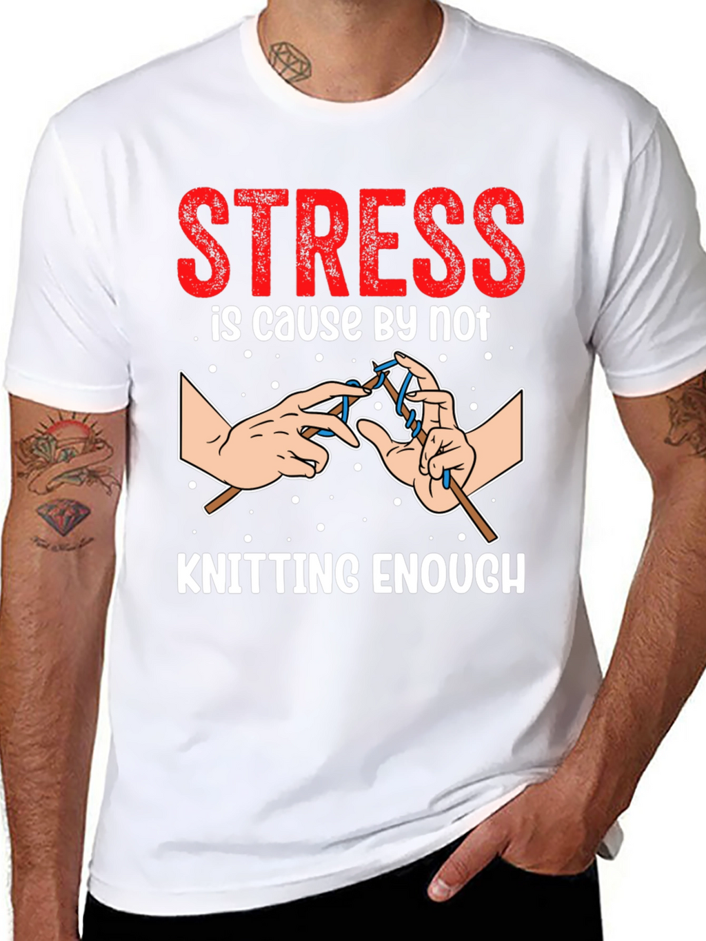 Stress Knitting T-Shirt - Knitters Gift