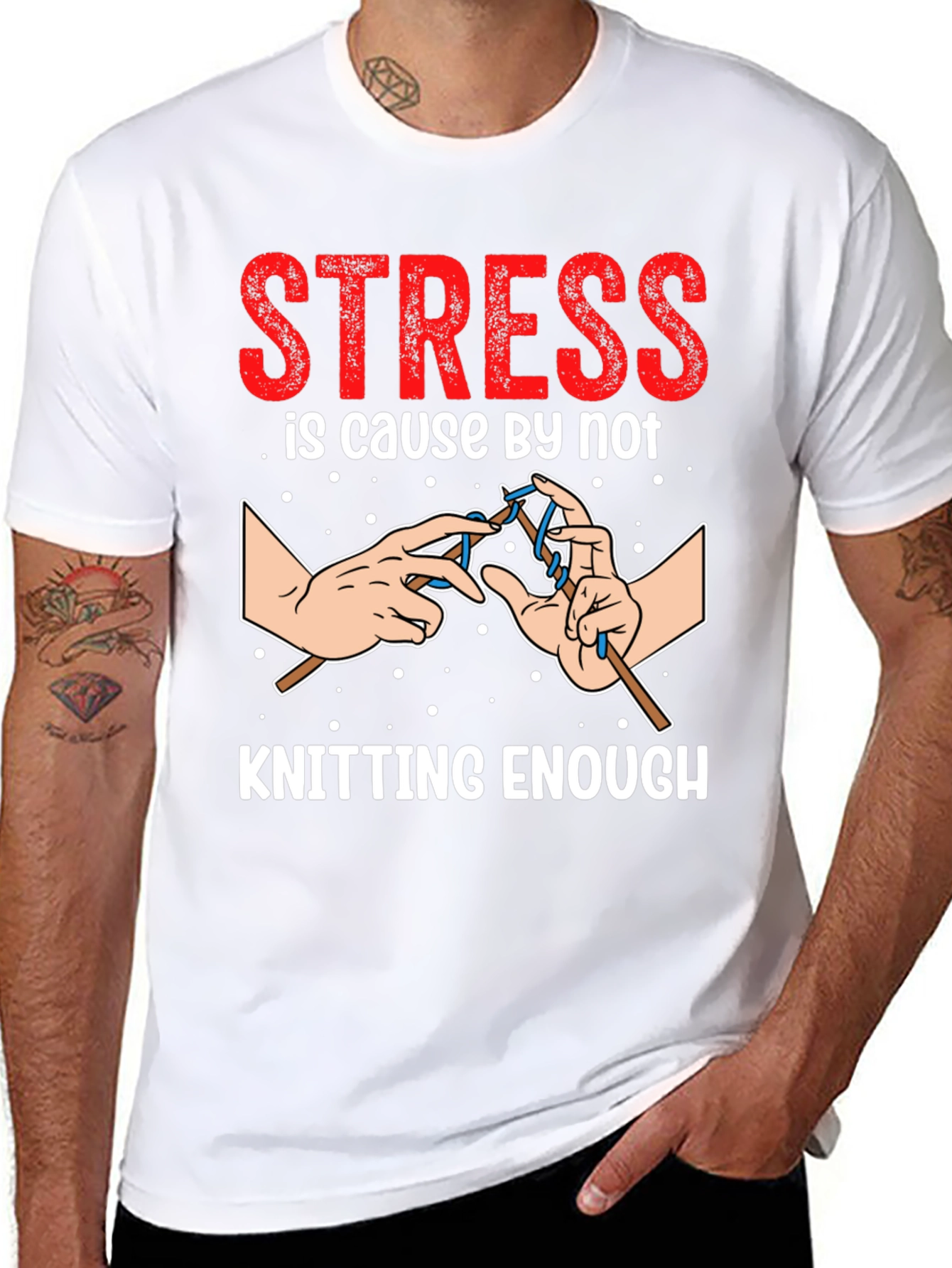 Stress Knitting T-Shirt - Knitters Gift