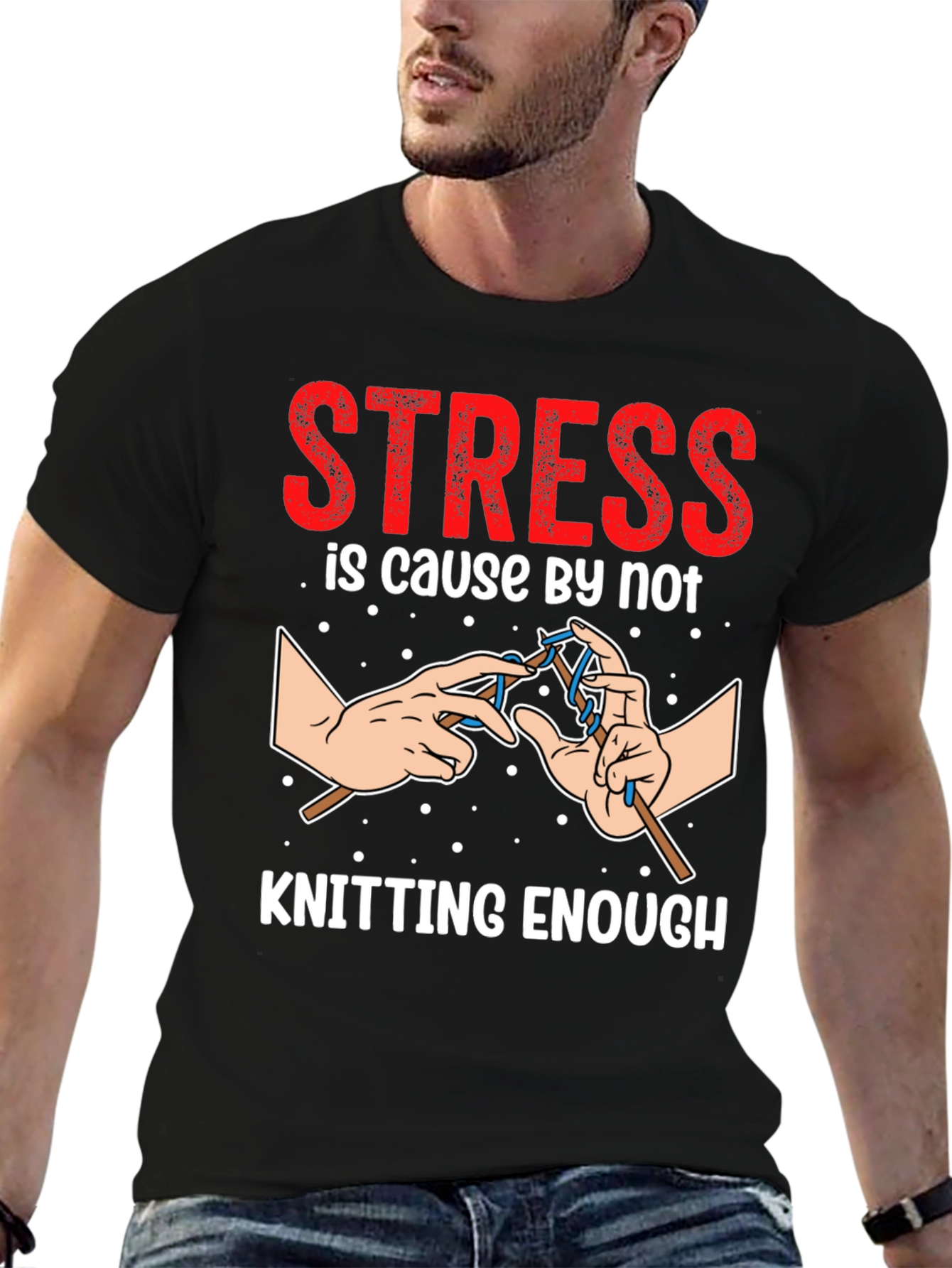 Stress Knitting T-Shirt - Knitters Gift