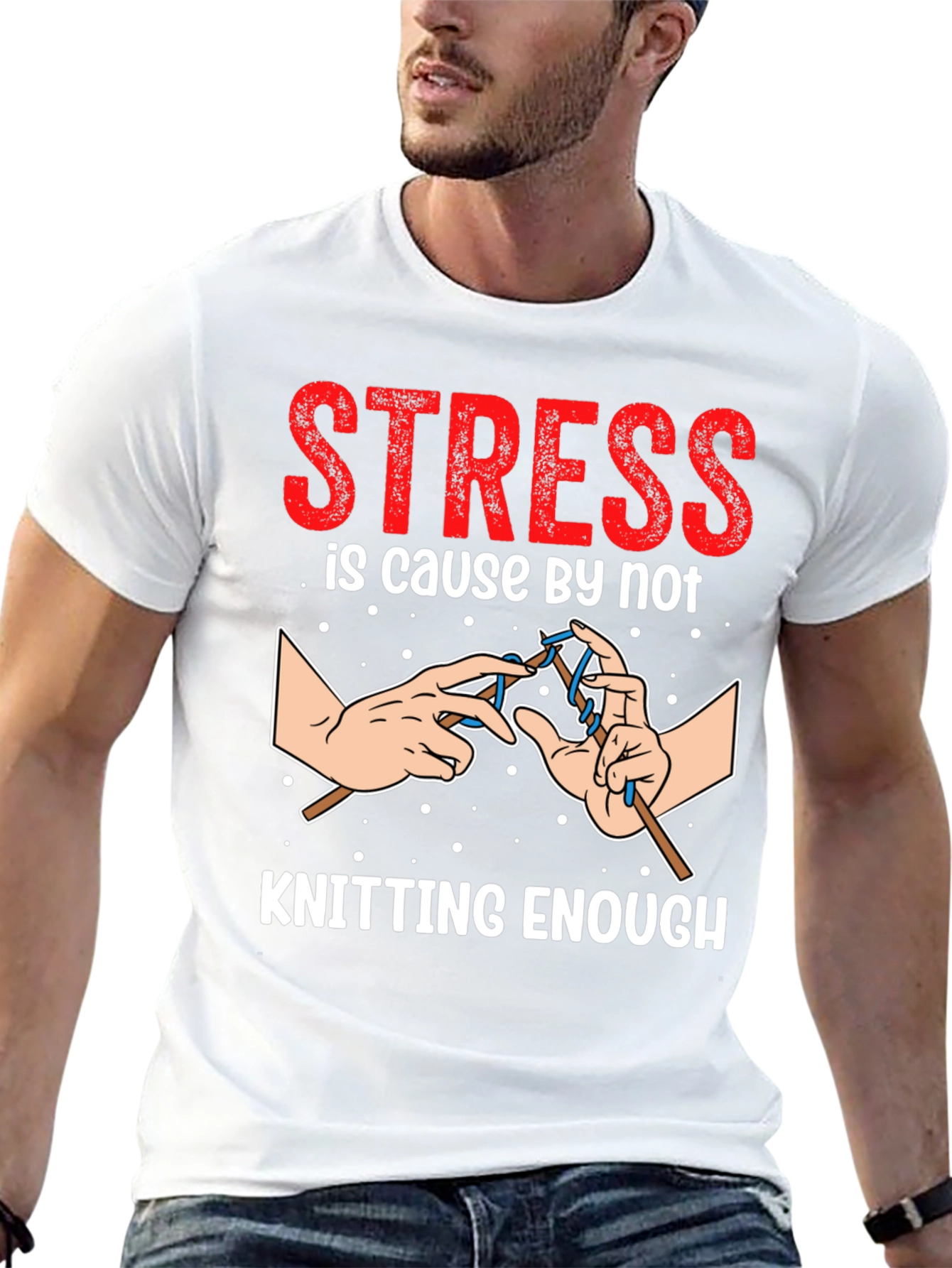 Stress Knitting T-Shirt - Knitters Gift