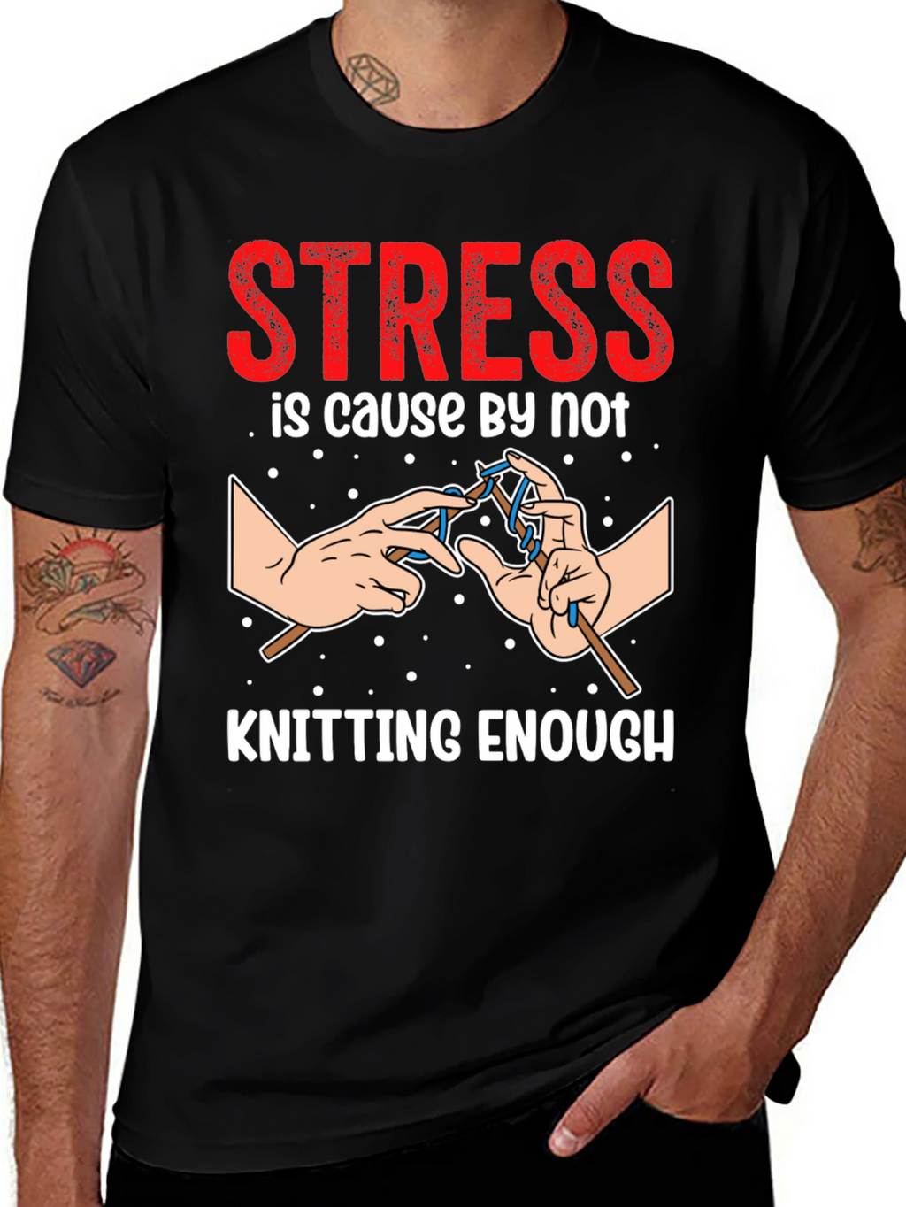 Stress Knitting T-Shirt - Knitters Gift