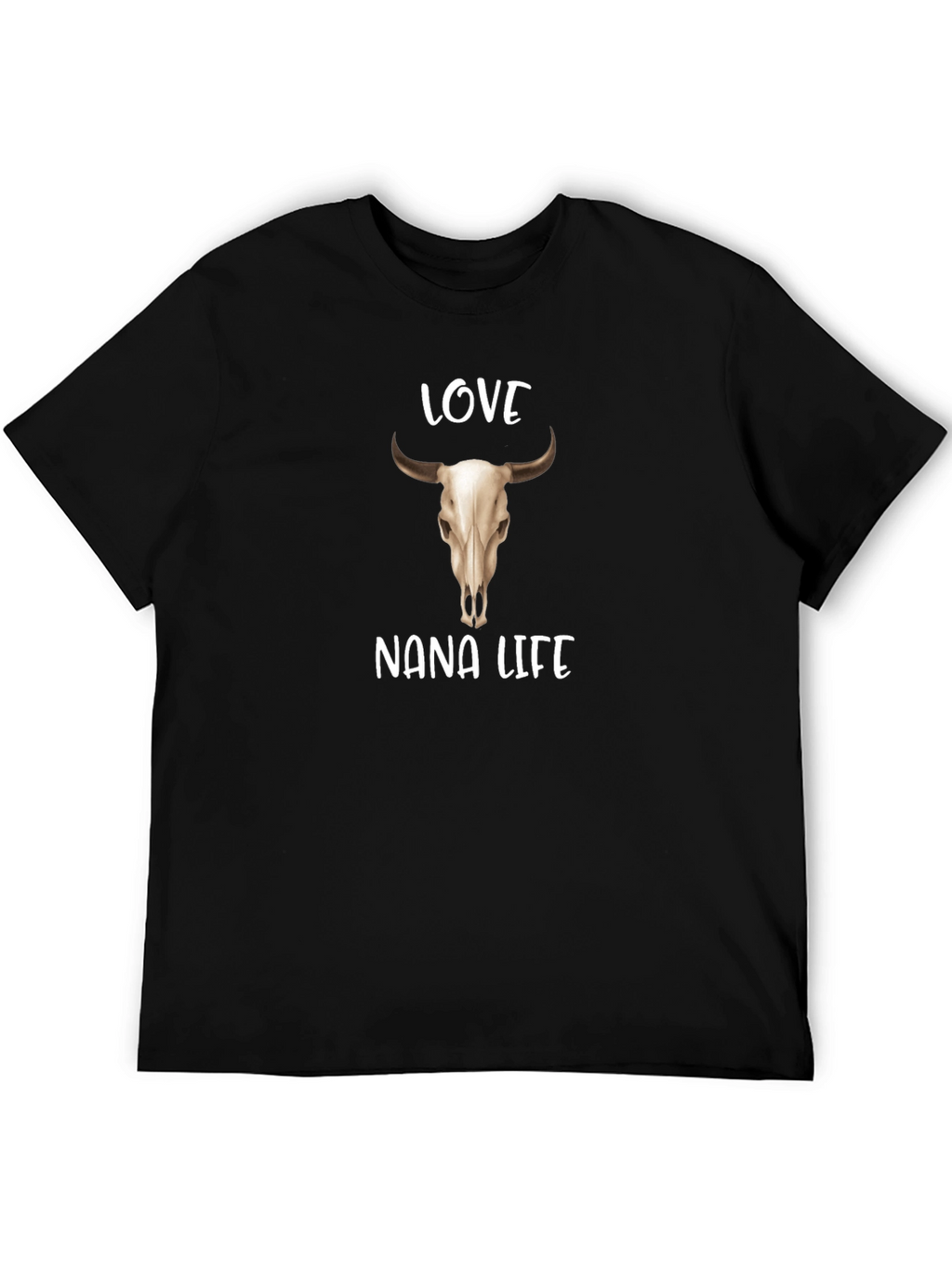 Love Nana Life Bull Skull Graphic Tee