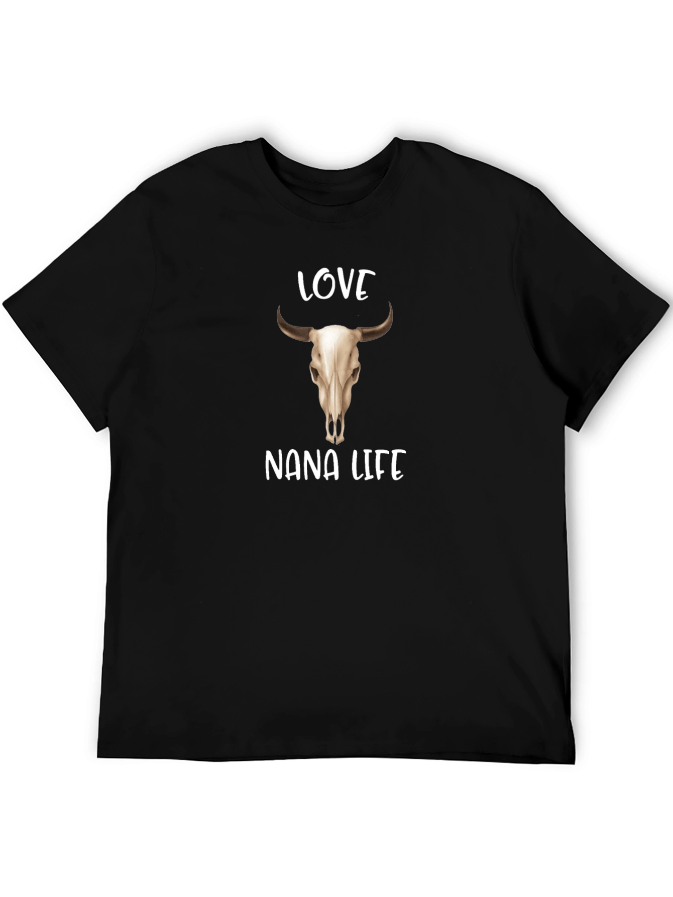 Love Nana Life Bull Skull Graphic Tee