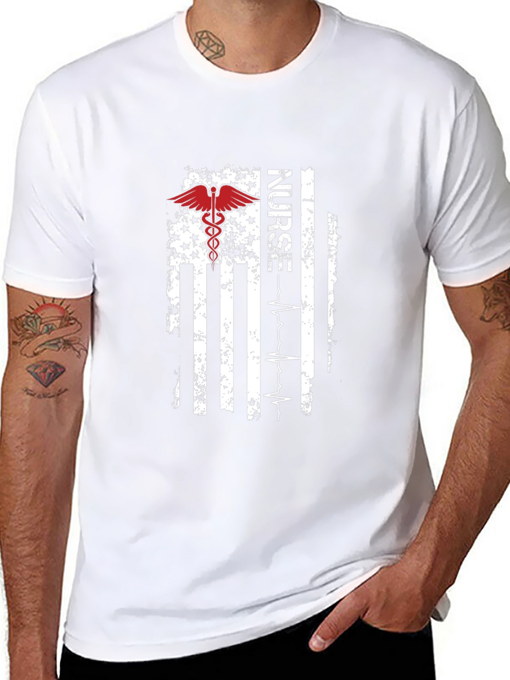 Nurse American Flag T-Shirt - Patriotic RN Tee