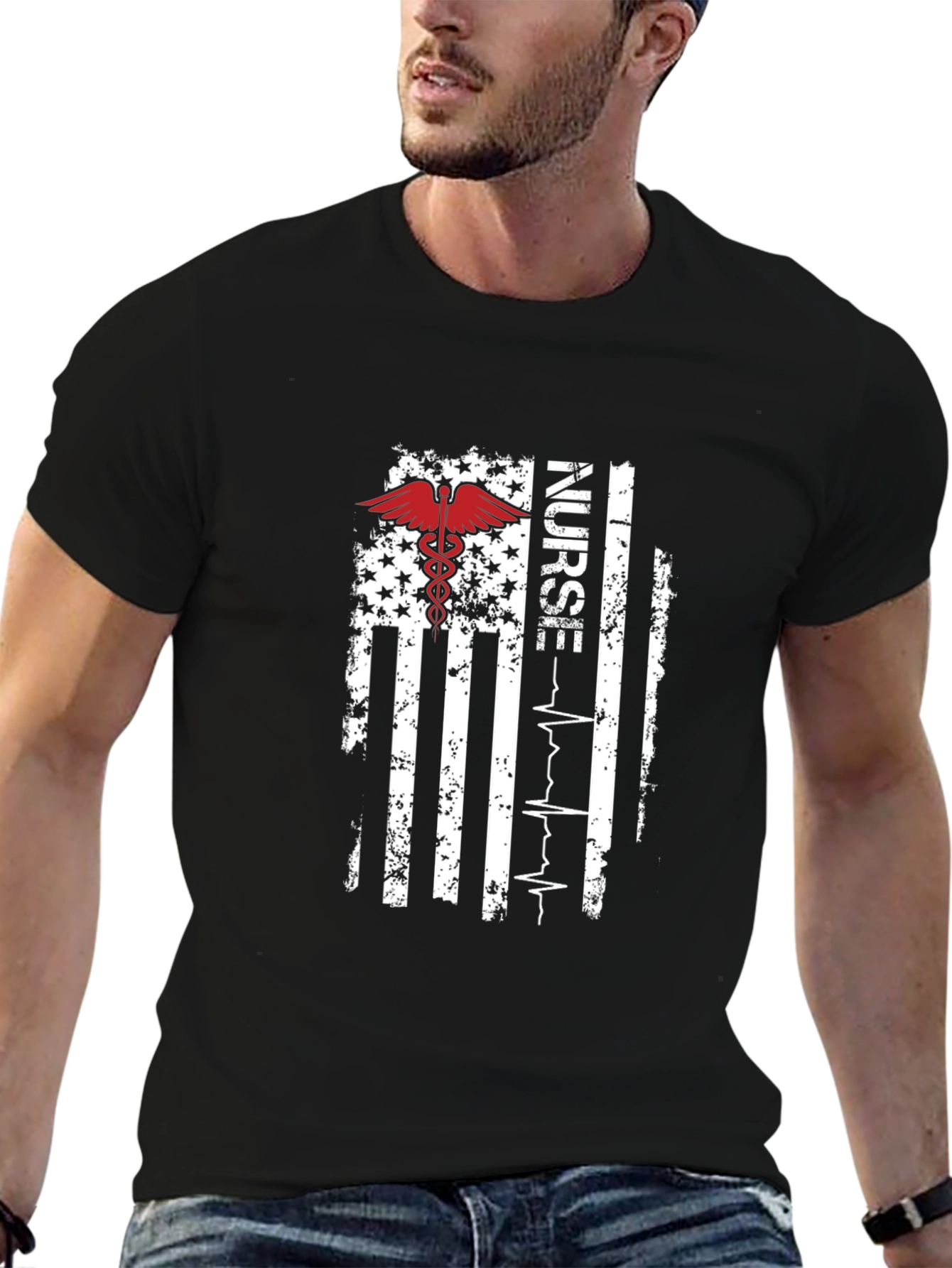 Nurse American Flag T-Shirt - Patriotic RN Tee