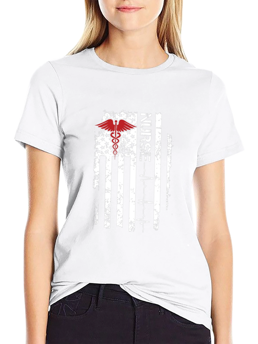 Nurse American Flag T-Shirt - Patriotic RN Tee
