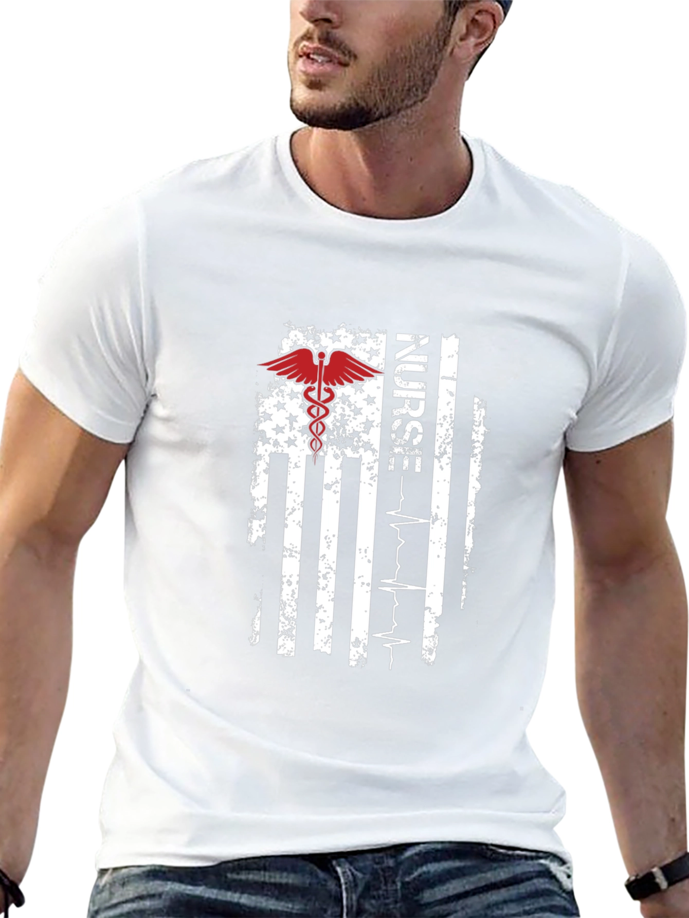 Nurse American Flag T-Shirt - Patriotic RN Tee