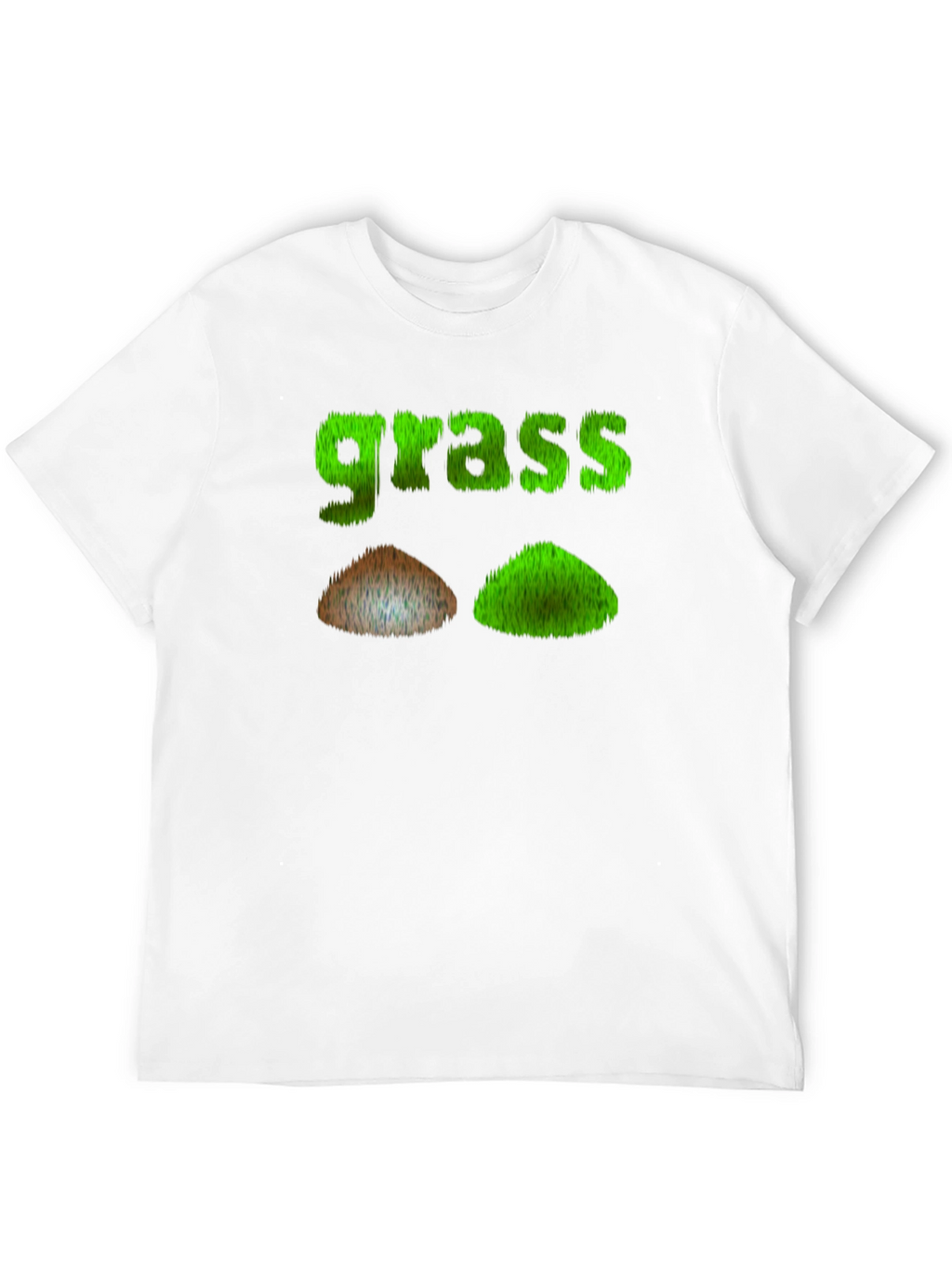 Funny Grass Design Black T-Shirt