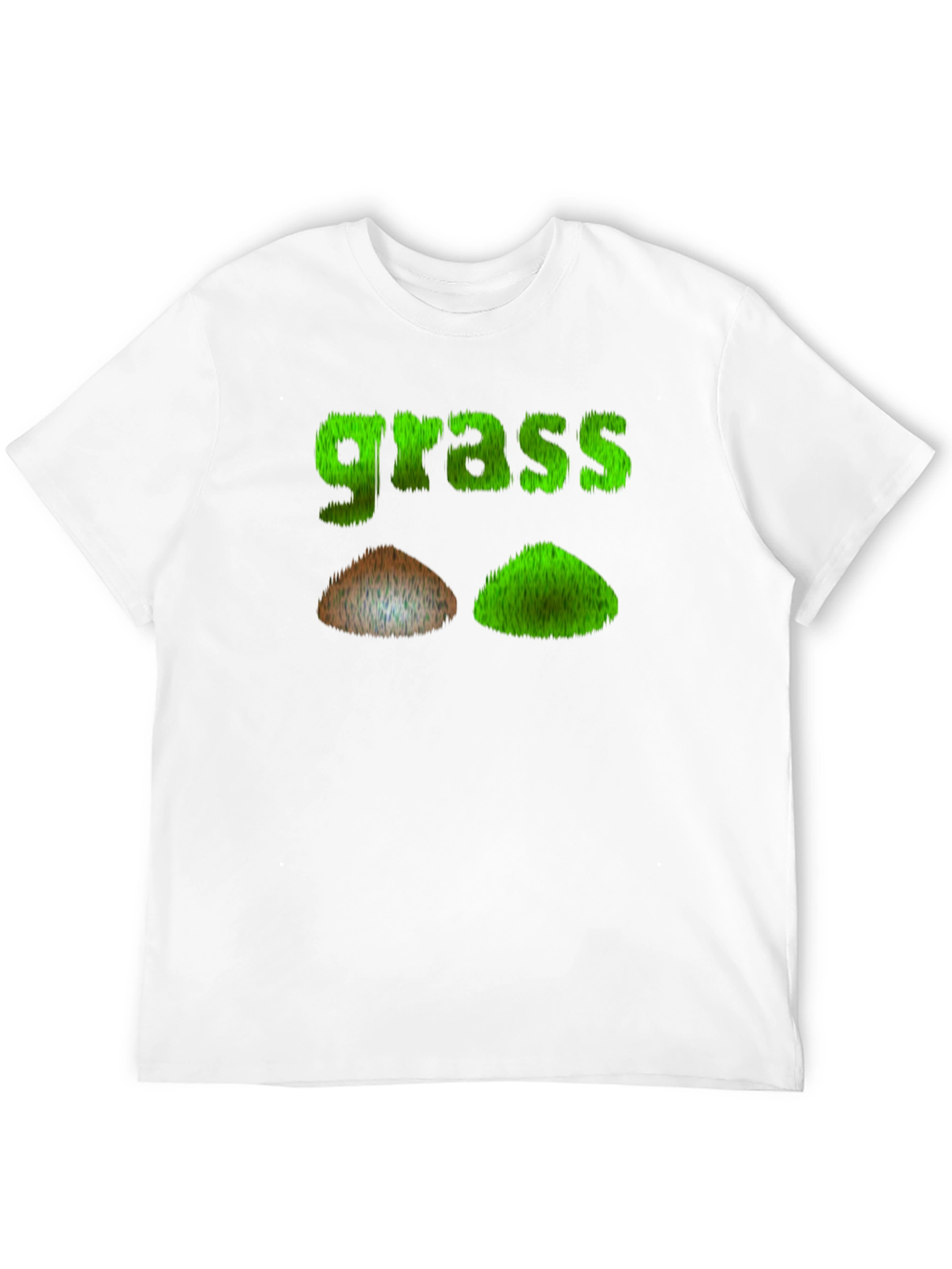 Funny Grass Design Black T-Shirt