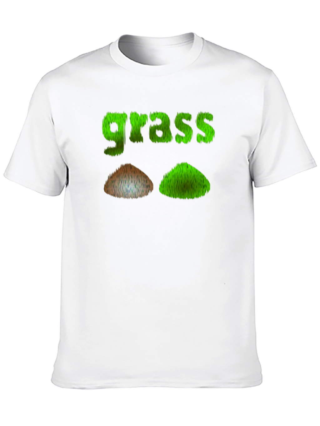 Funny Grass Design Black T-Shirt