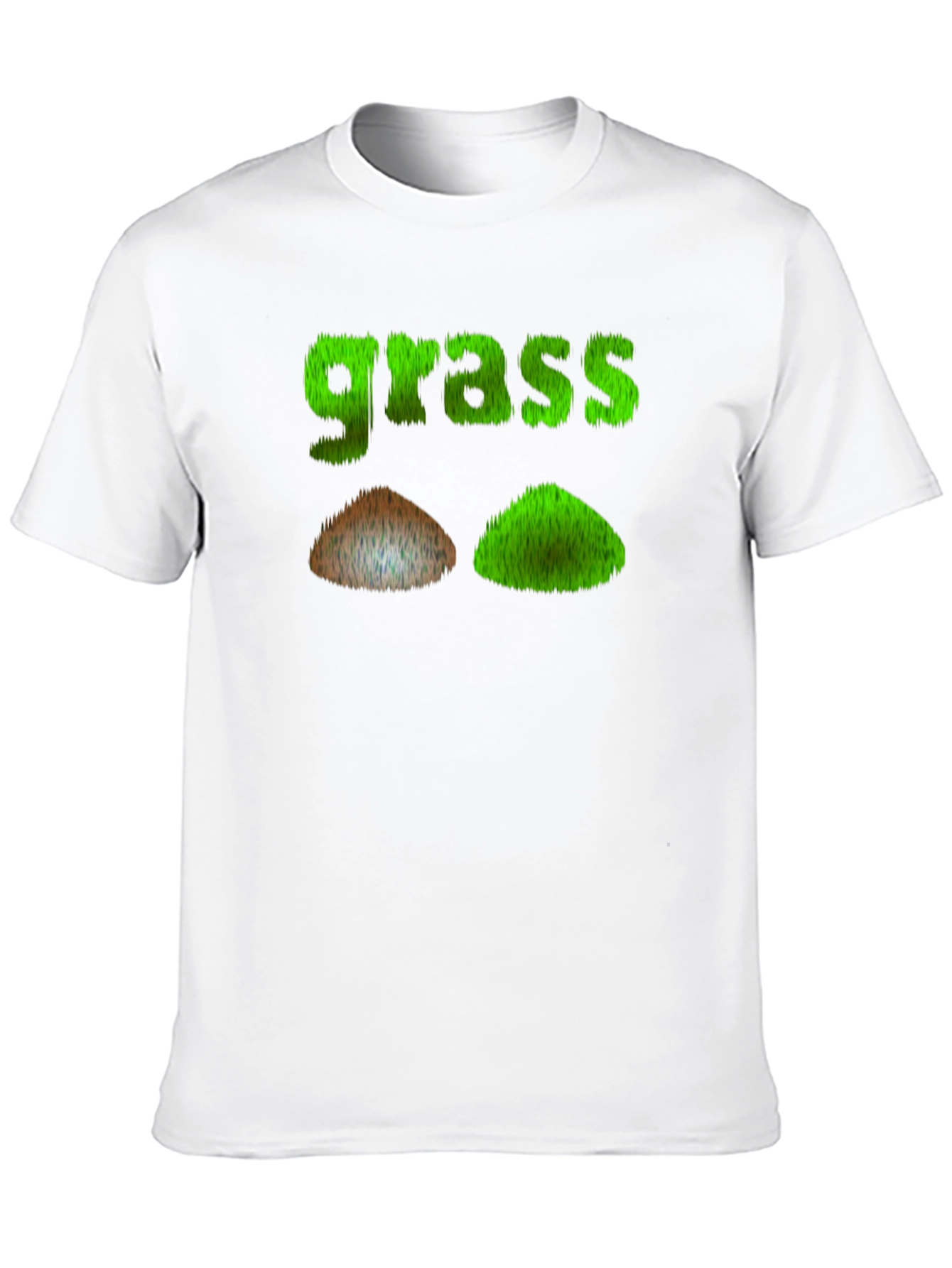 Funny Grass Design Black T-Shirt