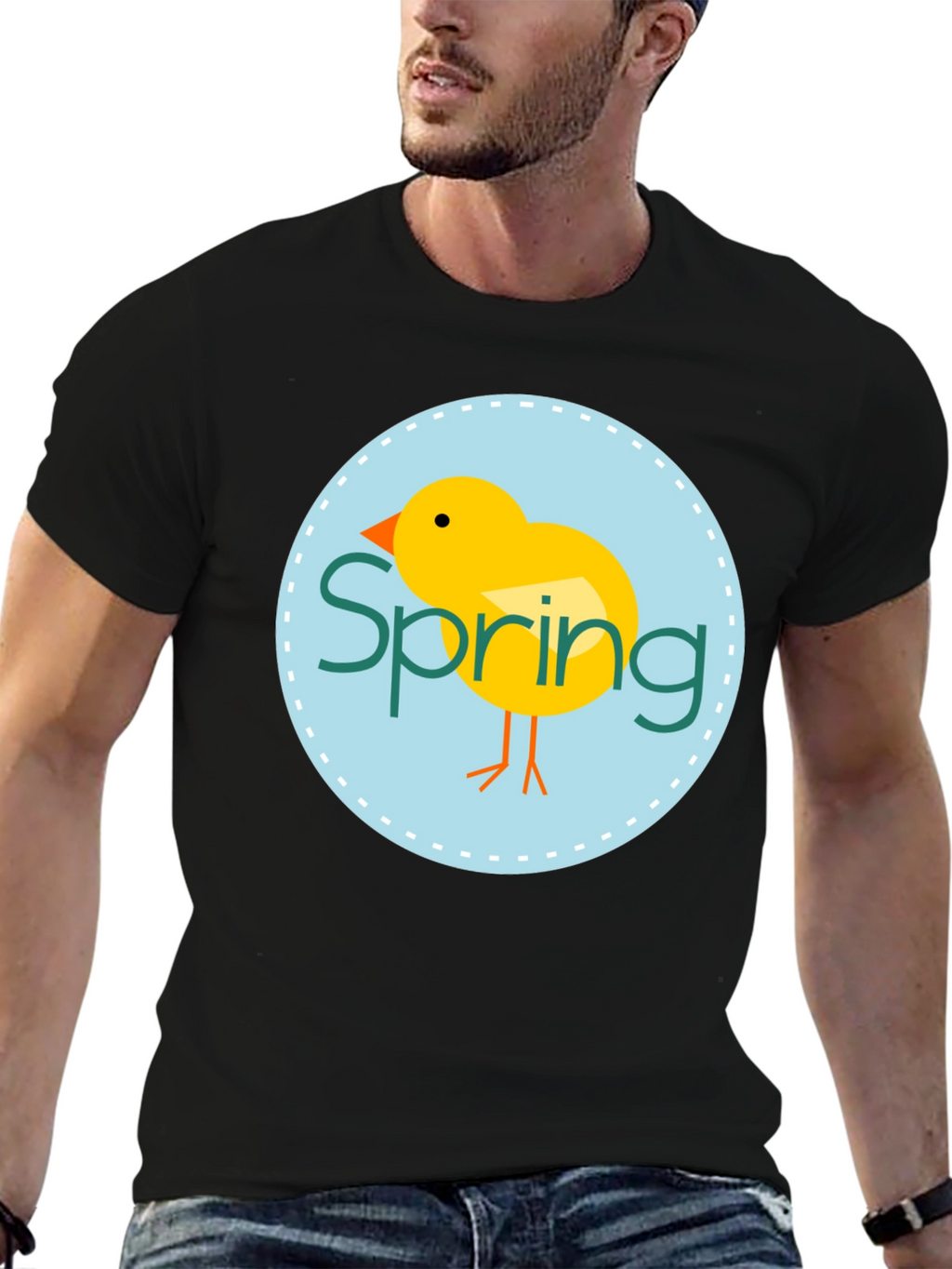 Spring Chick Graphic Tee - Unisex Black T-Shirt
