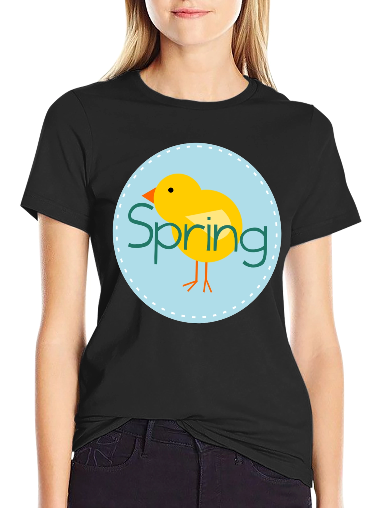 Spring Chick Graphic Tee - Unisex Black T-Shirt