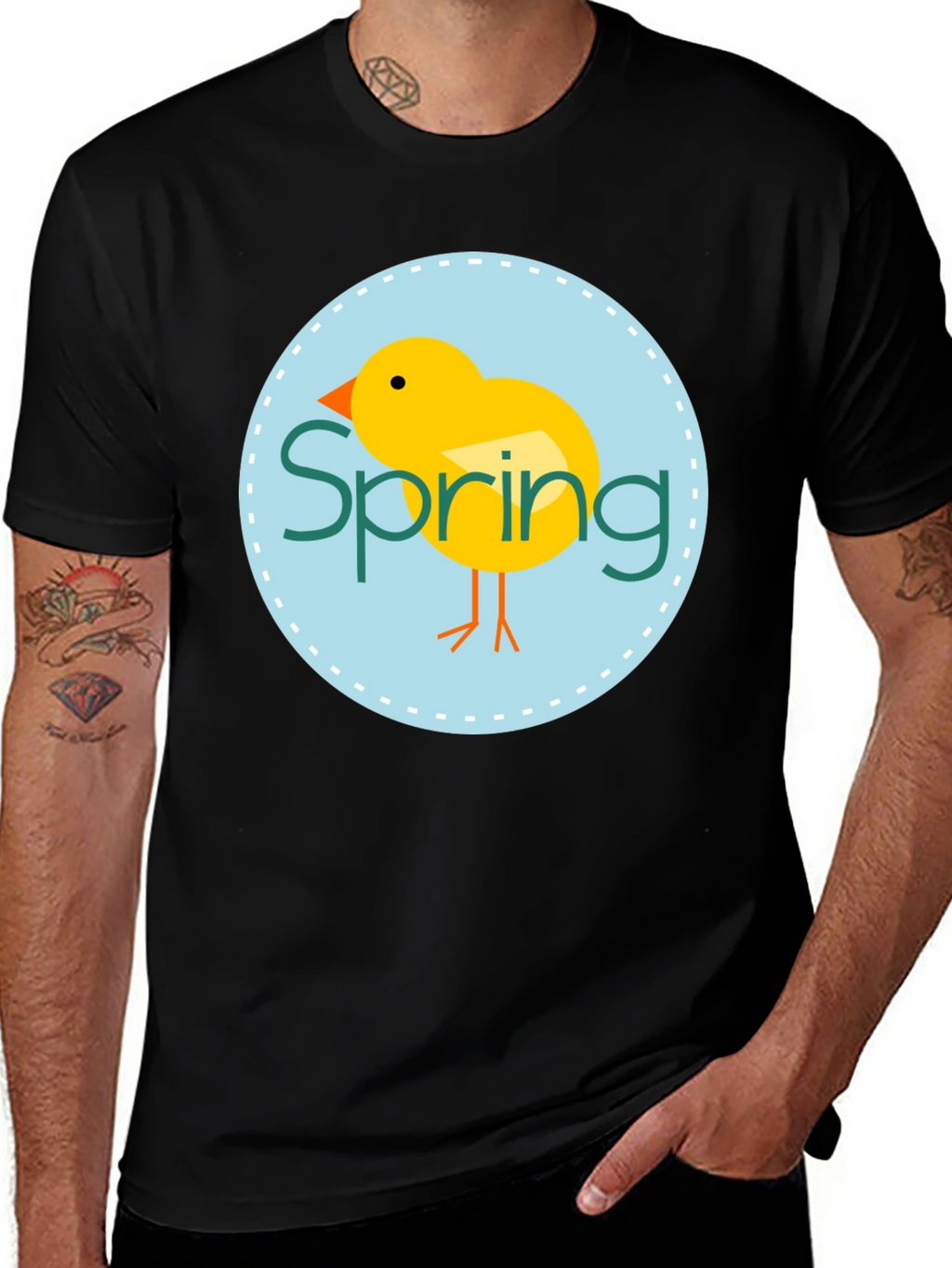 Spring Chick Graphic Tee - Unisex Black T-Shirt