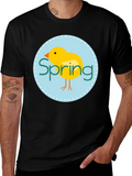 Spring Chick Graphic Tee - Unisex Black T-Shirt