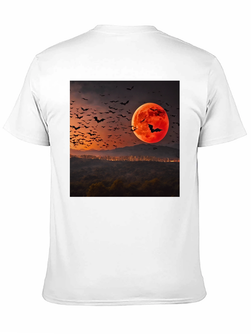 Bat Moon Graphic Tee - Spooky Season Style