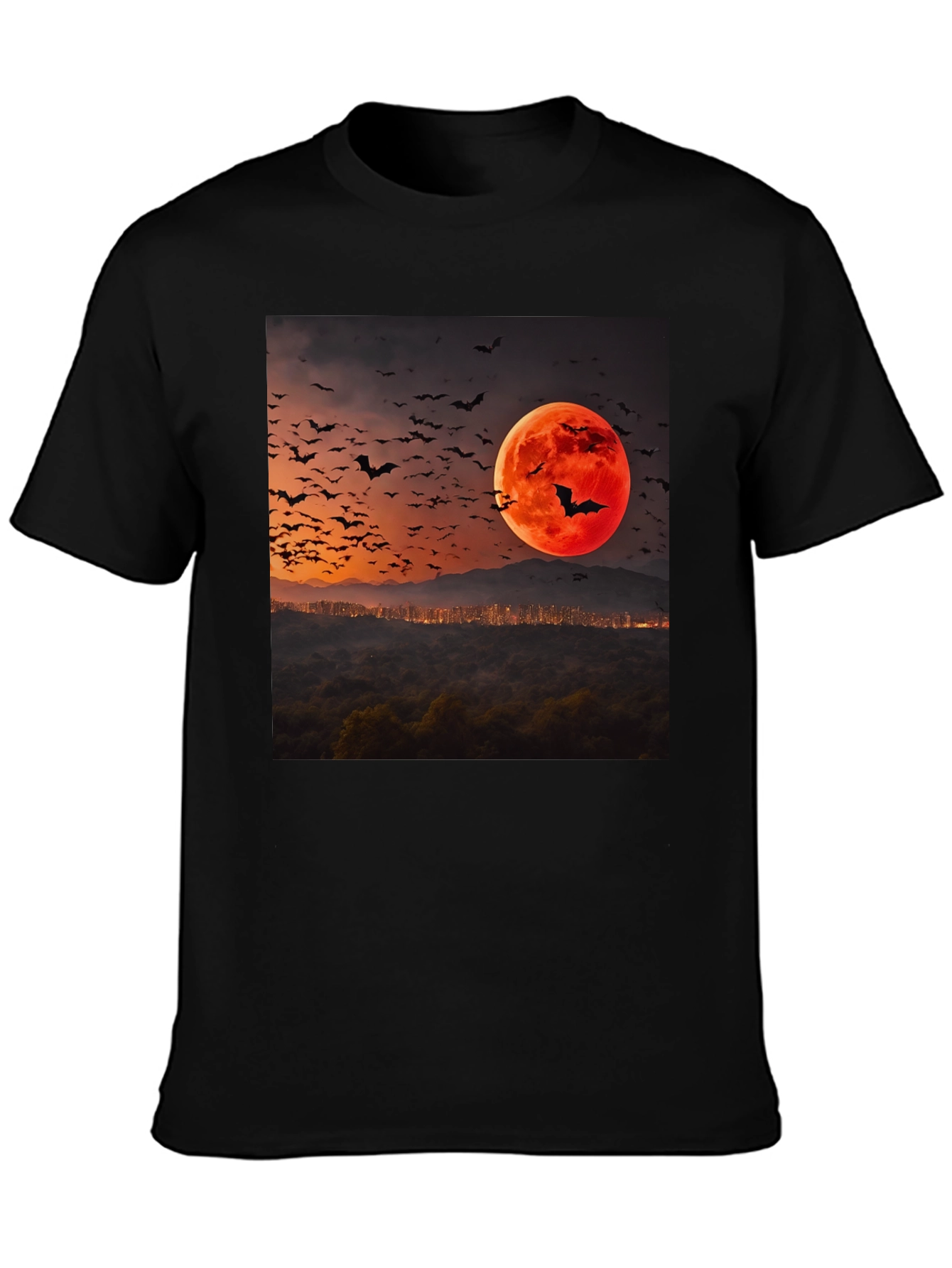 Bat Moon Graphic Tee - Spooky Season Style