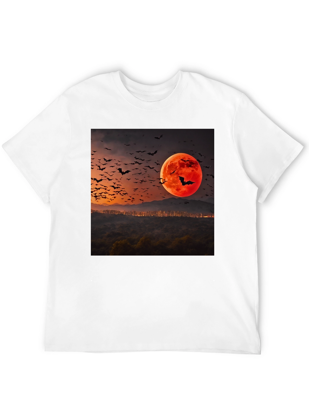 Bat Moon Graphic Tee - Spooky Season Style