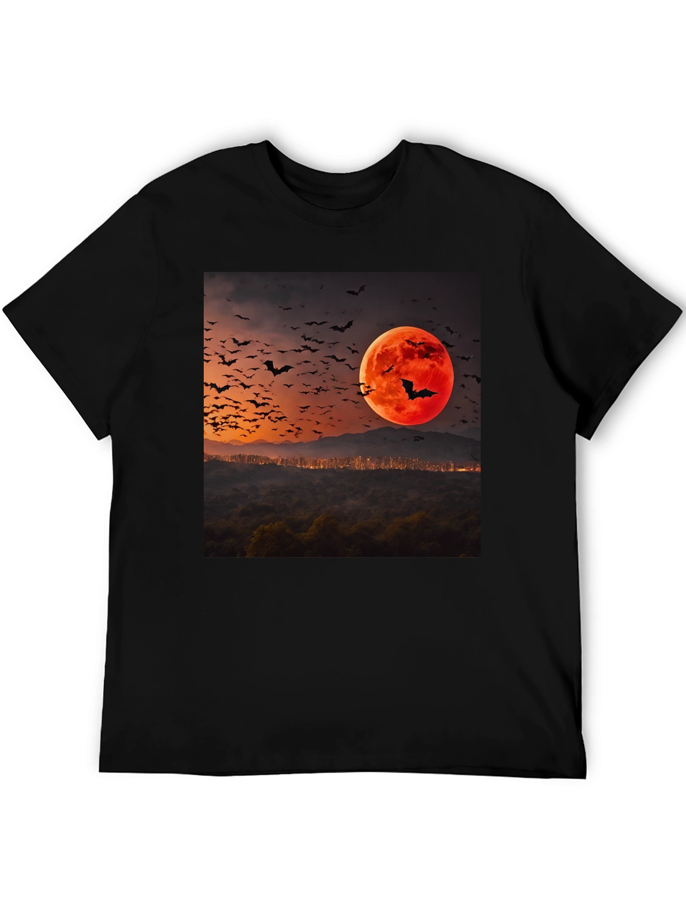 Bat Moon Graphic Tee - Spooky Season Style