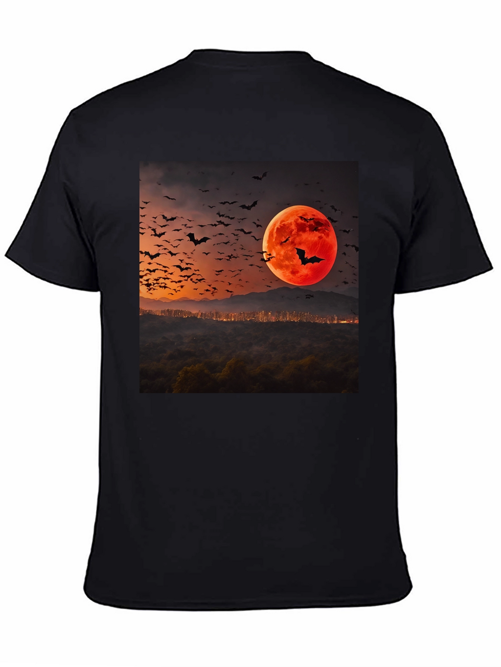 Bat Moon Graphic Tee - Spooky Season Style