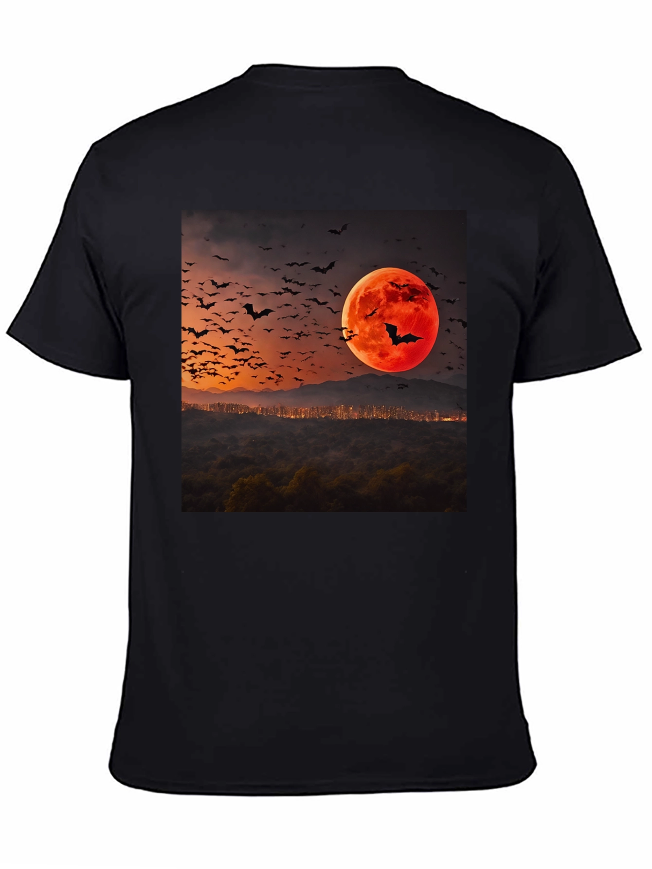 Bat Moon Graphic Tee - Spooky Season Style