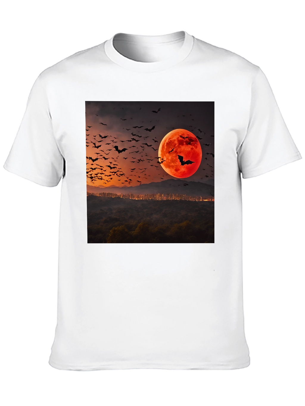 Bat Moon Graphic Tee - Spooky Season Style